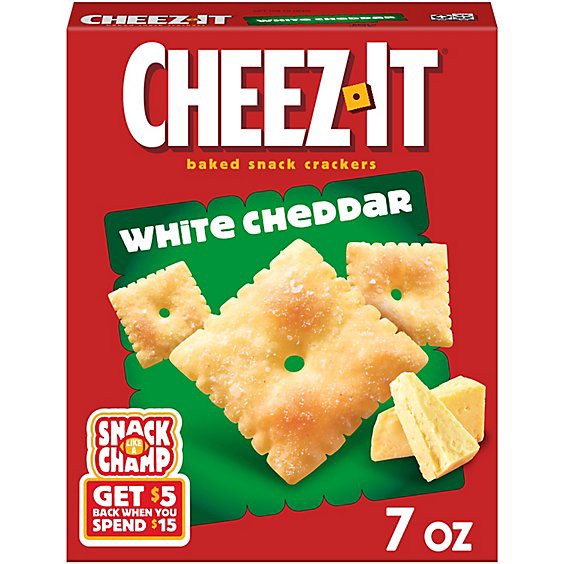 slide 1 of 6, Cheez-It Cheese Crackers White Cheddar Baked Snack Crackers - 7 Oz, 7 oz