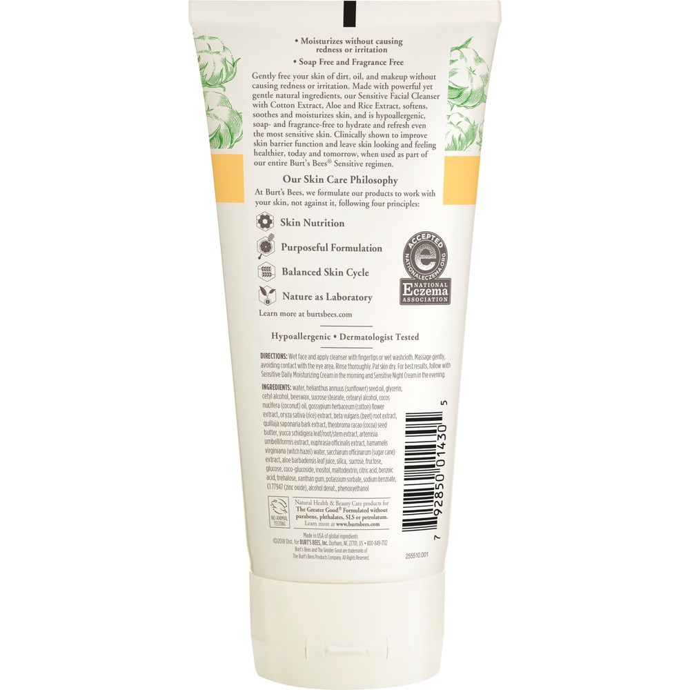 slide 5 of 5, Burt's Bees Sensitive Facial Cleanser - Fresh - 6oz, 6 oz