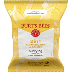 Burt's Bees Purifying Facial Towelettes With White Tea - 30 Count
