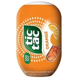 Tic Tac Orange Flavored Mints On-The-Go Refreshment Bottle Pack - 3.4 Oz