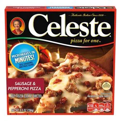 Celeste Sausage And Pepperoni Individual Microwavable Frozen Pizza - 5.5 Oz