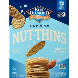 Blue Diamond Nut Thins Cracker Snacks Almond Nut & Rice Hint Of Sea Salt - 4.25 Oz