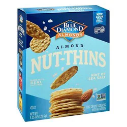 Blue Diamond Nut Thins Cracker Snacks Almond Nut & Rice Hint Of Sea Salt - 4.25 Oz