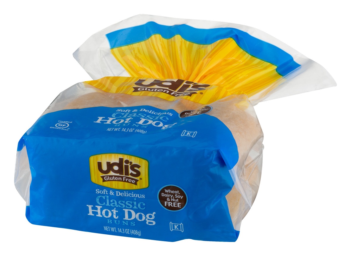 slide 4 of 9, Udi's Gluten Free Hotdog Buns, 14.3 oz