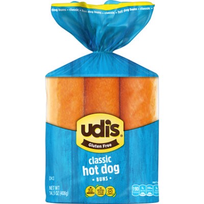 slide 1 of 1, Udis Gluten Free Buns Classic Hot Dog - 14.3 Oz, 14.3 oz