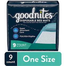 Goodnites Disposable Bed Pads For Bedwetting - 9 Count