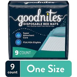 Goodnites Disposable Bed Pads For Bedwetting - 9 Count