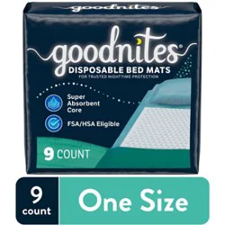Goodnites Disposable Bed Pads For Bedwetting - 9 Count