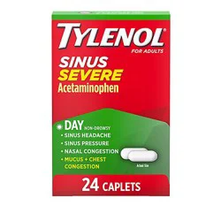 Tylenol Pain Reliever/fever Reducer Caplets Sinus Congestion & Severe Pain Daytime - 24 Count