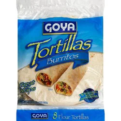Goya Tortillas Flour Burritos Bag 8 Count - 20 Oz