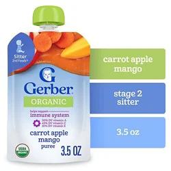 Gerber 2nd Foods Organic Carrot Apple Mango Baby Food Pouch - 3.5 Oz