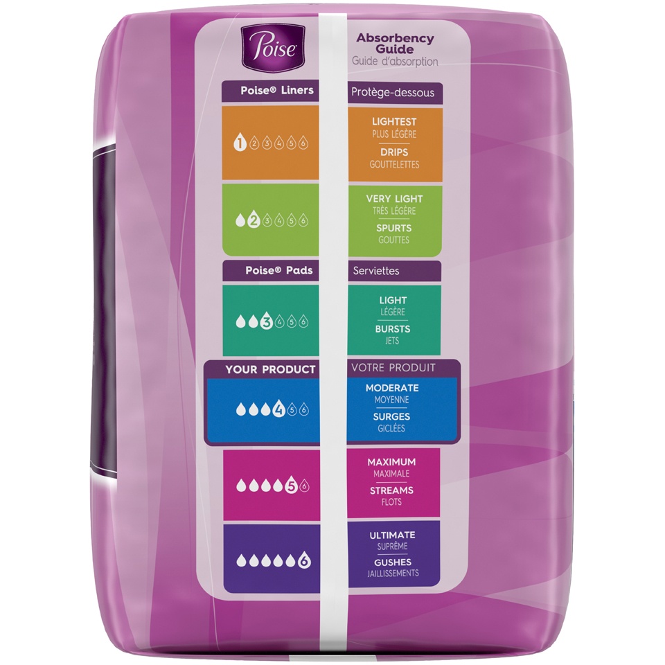 slide 2 of 3, Poise Postpartum Incontinence Bladder Control Pads for Women - Moderate Absorbency - Long - 54ct, 54 ct