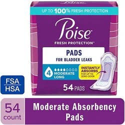Poise Incontinence Pads 4 Drop Absorbency Incontinence Pads - 54 Count