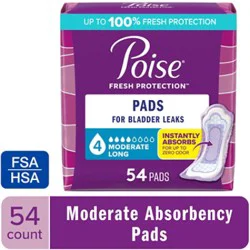 Poise Incontinence Pads 4 Drop Absorbency Incontinence Pads - 54 Count