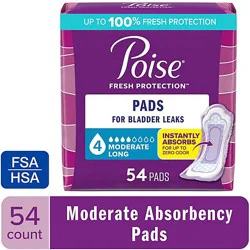 Poise Incontinence Pads 4 Drop Absorbency Incontinence Pads - 54 Count