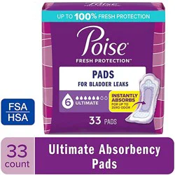 Poise Incontinence Pads 6 Drop Absorbency Incontinence Pads - 33 Count