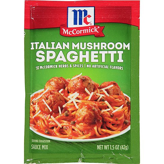 slide 1 of 8, Mccormick Italian Mushroom Spaghetti Sauce Seasoning Mix - 1.5 Oz, 1.5 oz