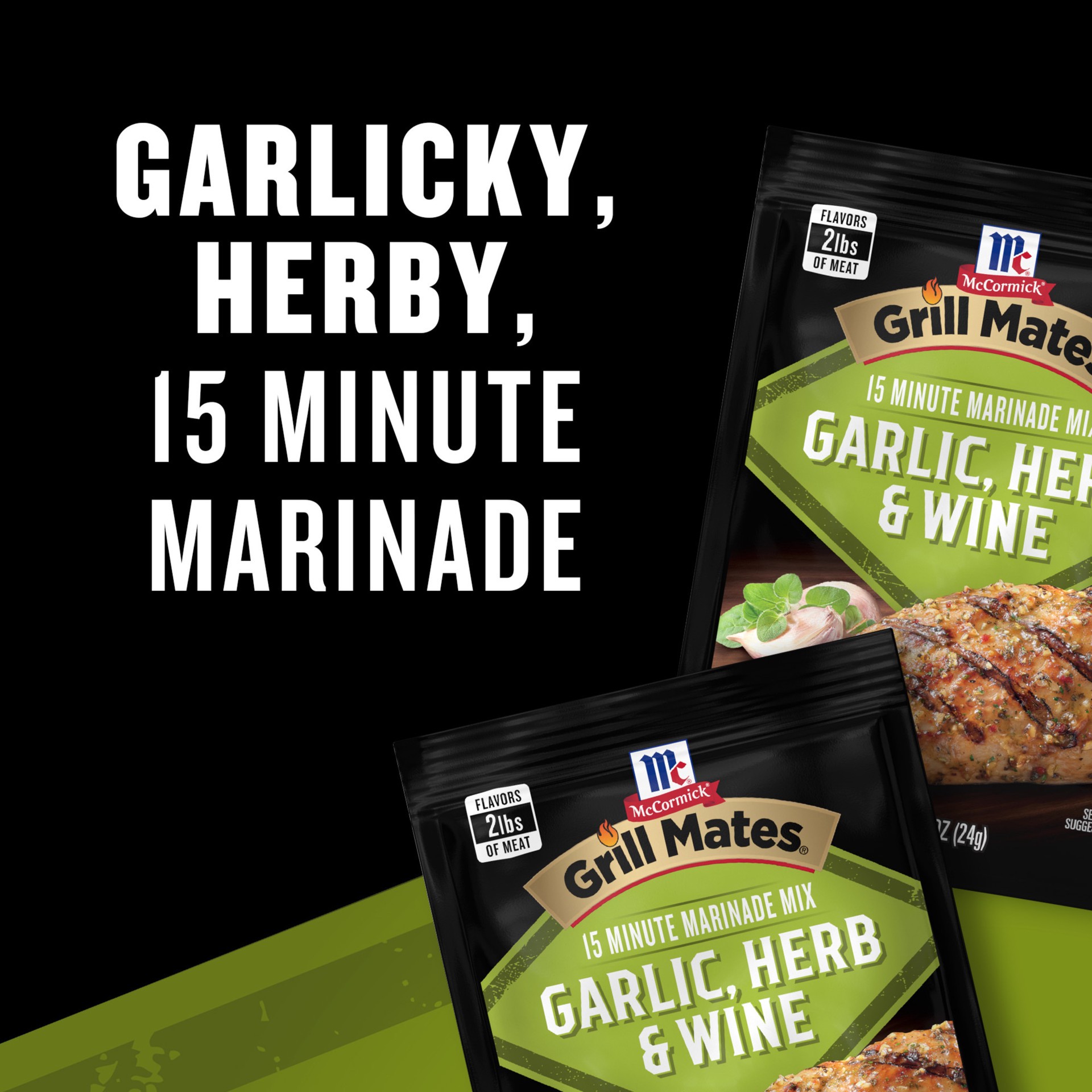 slide 6 of 8, Mccormick Grill Mates Garlic - Herb & Wine Marinade Seasoning Mix - 0.87 Oz, 0.87 oz