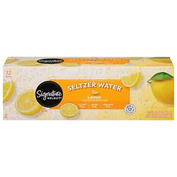 Signature Select Lemon Flavored Seltzer Water - 12-12 Fl. Oz.