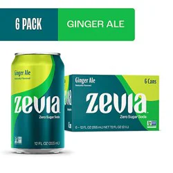 Zevia Zero Sugar Ginger Ale Soda - 6-12 Fl. Oz.
