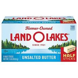 Land O Lakes Unsalted Butter In Half Sticks Pack - 8 - 1 Lb
