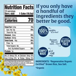 Lundberg Family Farms Regenerative Organic Certified Brown Rice Cakes Lightly Salted - 8.5 Oz