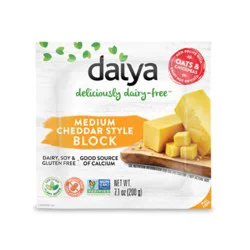 Daiya Dairy Free Medium Cheddar Style Vegan Cheese Block - 7.1 Oz