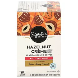 Signature Select Coffee Pods Light Roast Hazelnut - 12 Count