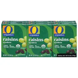 O Organics Raisins Seedless Pack - 6 Count