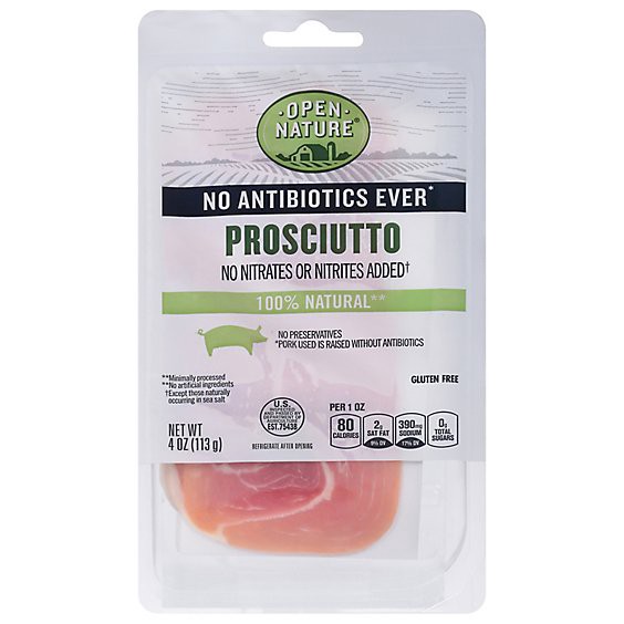 slide 1 of 1, Open Nature Prosciutto 100% Natural - 4 Oz, 4 oz