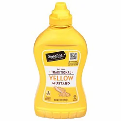 Signature Select Mustard Traditional Yellow Bottle - 14 Oz