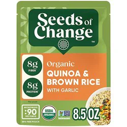 Seeds Of Change Organic Rice Brown & Quinoa With Garlic - 8.5 Oz