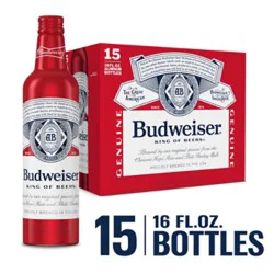 Budweiser American Lager Beer In Aluminum Bottle - 15 - 16 Fl. Oz.