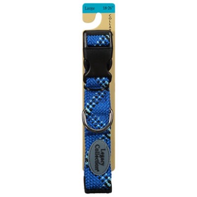 slide 1 of 1, Legacy Collection Dog Collar Large 18 To 26 Inch Braided Blue Card - Each, 1 ct