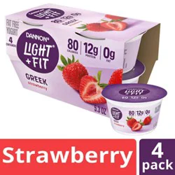 Light + Fit Nonfat Gluten-Free Strawberry Greek Yogurt Multipack - 4-5.3 Oz