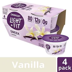 Light + Fit Nonfat Gluten-Free Vanilla Greek Yogurt Multipack - 4-5.3 Oz