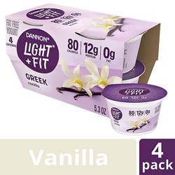 Light + Fit Nonfat Gluten-Free Vanilla Greek Yogurt Multipack - 4-5.3 Oz