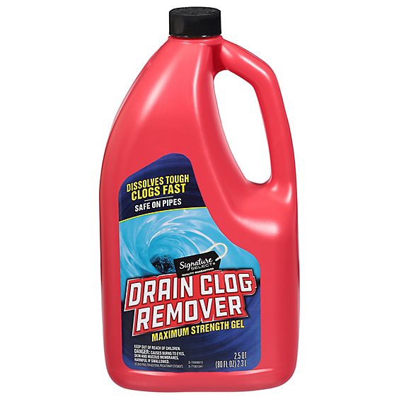 slide 1 of 1, Signature Select Drain Clog Remover Maximum Strength Gel - 80 Fl. Oz., 80 fl oz