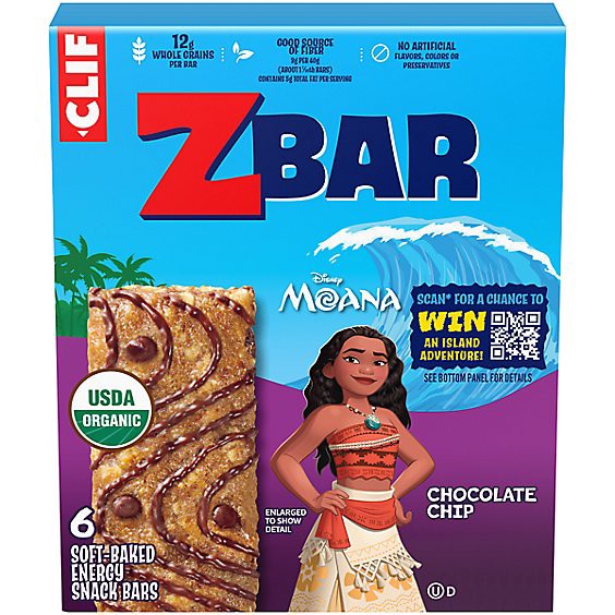 slide 1 of 1, Clif Kid Zbar Chocolate Chip Organic Snack Bars - 6 Count, 7.62 oz