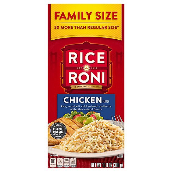 slide 1 of 1, Rice-A-Roni Rice Chicken Flavor Family Size Box - 13.8 Oz, 13.8 oz