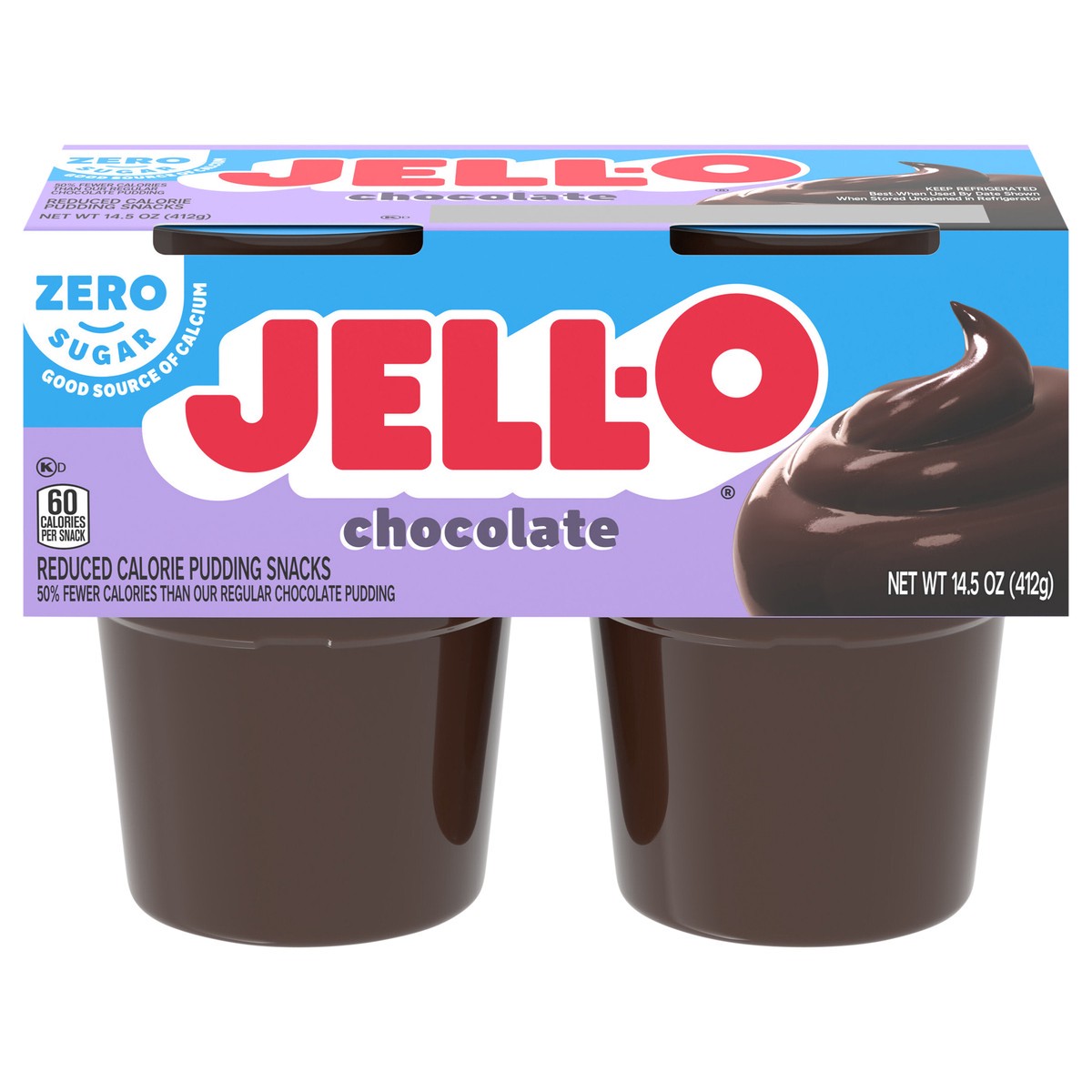 slide 12 of 13, Jell-O Chocolate Zero Sugar Ready-To-Eat Pudding Snack - 4 Count, 4 ct; 3.62o