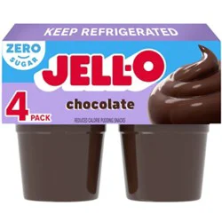 Jell-O Chocolate Zero Sugar Ready-To-Eat Pudding Snack - 4 Count