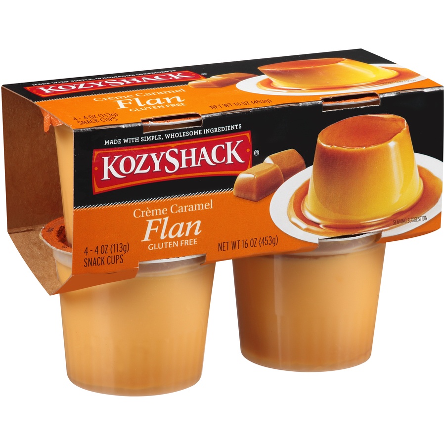 slide 2 of 8, Kozyshack Kozy Shack Creme Caramel Flan 4-4 oz. Cups, 16 oz