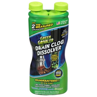 slide 1 of 1, Green Gobbler Liquid Drain Clog Remover - 2-16 Fl. Oz., 31 fl oz
