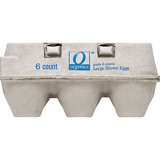 slide 1 of 1, O Organics Organic Eggs Large Brown - 6 Count, 6 ct