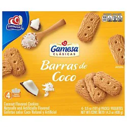Gamesa Cookies Barras De Coco Coconut - 4-3.5 Oz
