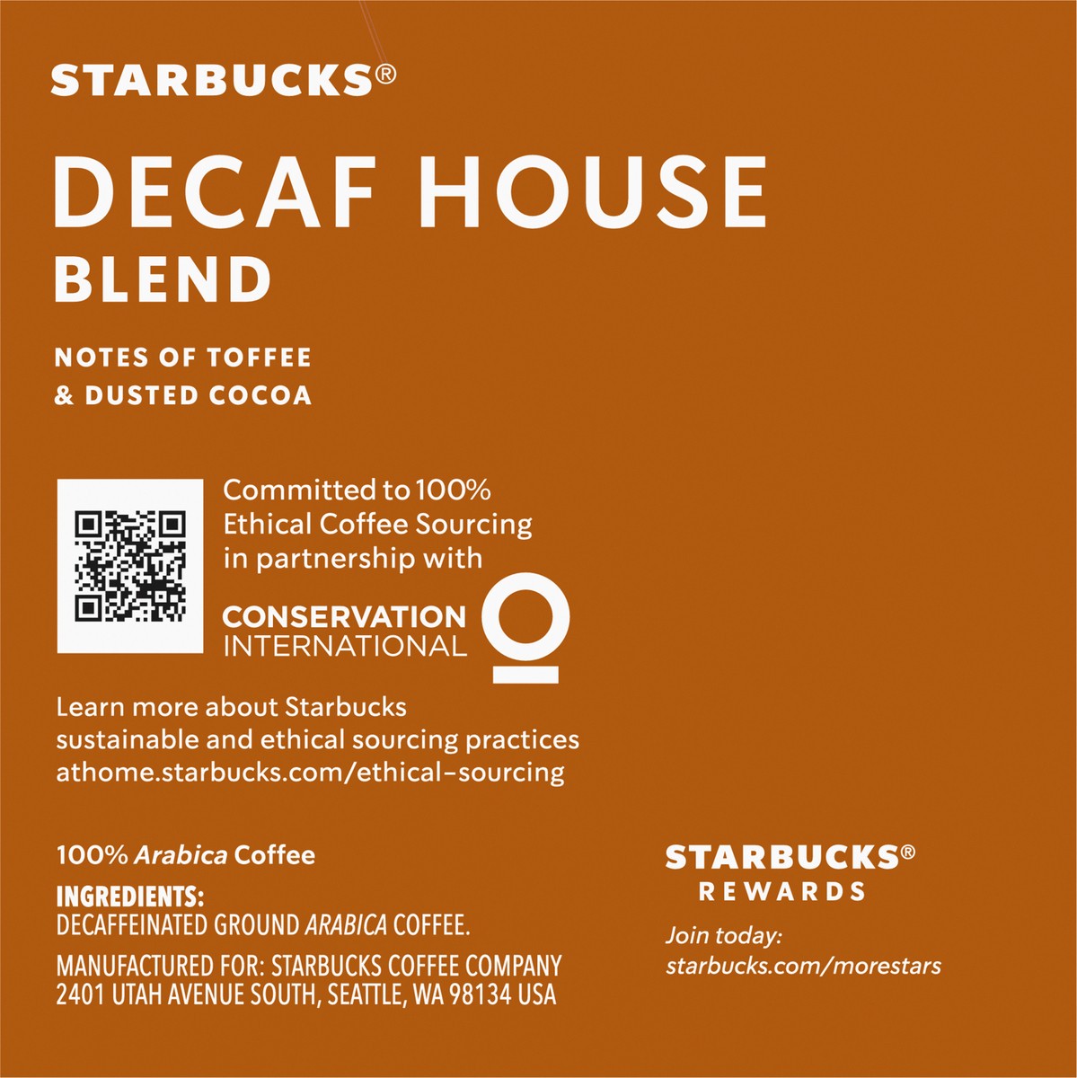 slide 11 of 12, Starbucks Decaf House Blend 100% Arabica Medium Roast K Cup Coffee Pods Box 10 Count - Each, 10 ct