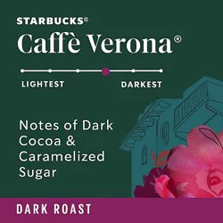 Starbucks Caffe Verona 100% Arabica Dark Roast K Cup Coffee Pods Box 10 Count - Each