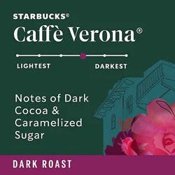 Starbucks Caffe Verona 100% Arabica Dark Roast K Cup Coffee Pods Box 10 Count - Each
