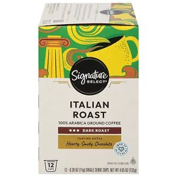 Signature Select Coffee Pods Dark Roast Italian Roast - 12 Count